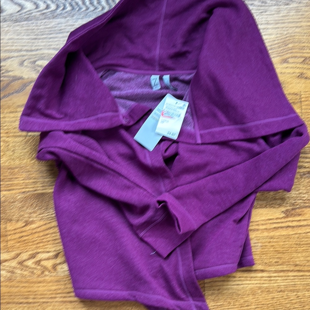 Girls  Purple cowl neck sweat jacket